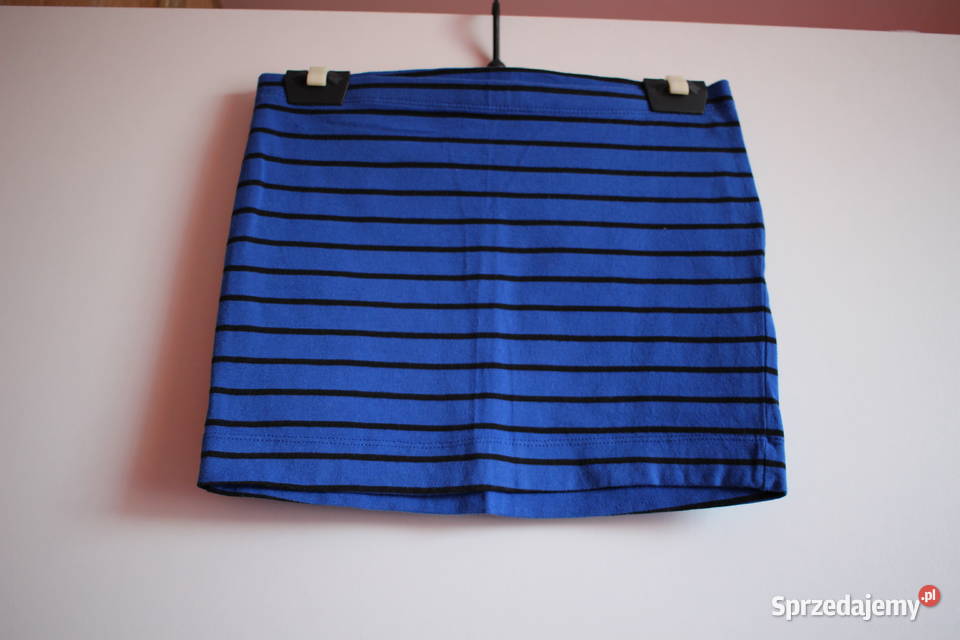 Niebieska spódniczka spódnica w czarne paski HM Toruń sprzedam