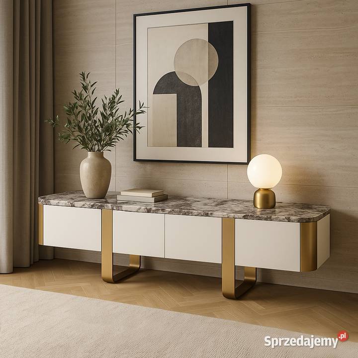 Komoda RTV biała szafka pod telewizor Sofia Golkowice