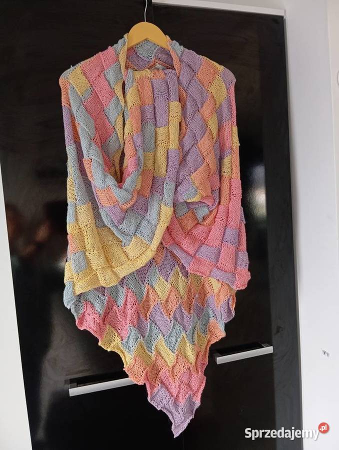Chusta entrelac HANDMADE Dla kobiet śląskie Jastrzębie-Zdrój
