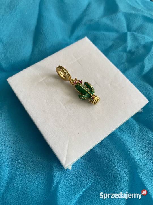nowa pozłacana zawieszka charms beads kaktus w Wisiorki Gdynia