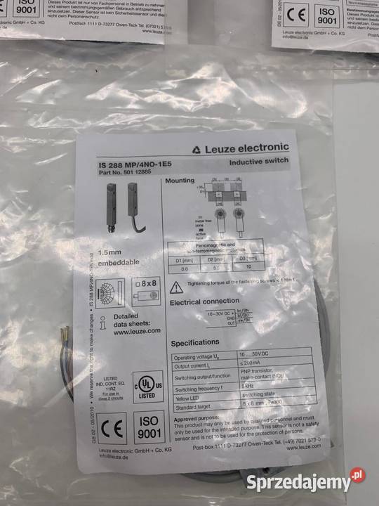 Inductive sensor Luze electronic IS 288 MP4NO1E5