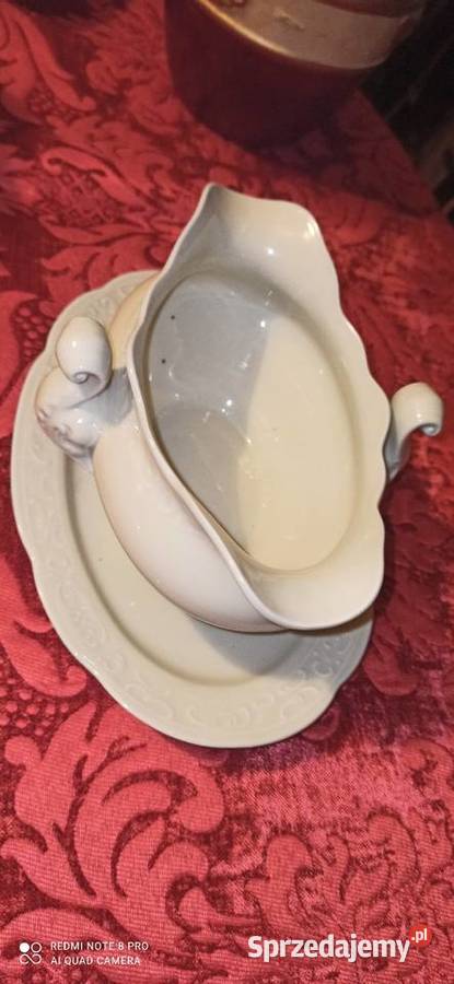 Sosjerka porcelanowa W kolorze ecru Ciekawa Gdańsk