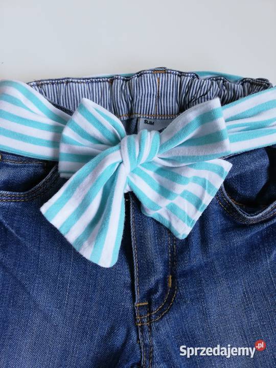 Jeansy skinny dziewczynki HM z kokardką 68 Rozmiar 68 Katowice