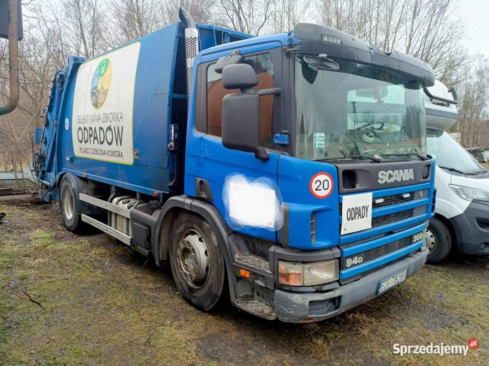Scania P94 300 2003 Śmieciarka dwukomorowa Stan Napęd tylna oś Zgierz