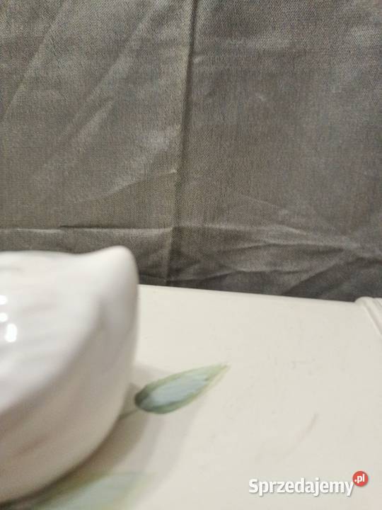 Ptak ptaszek kaczka biała porcelana Zamość