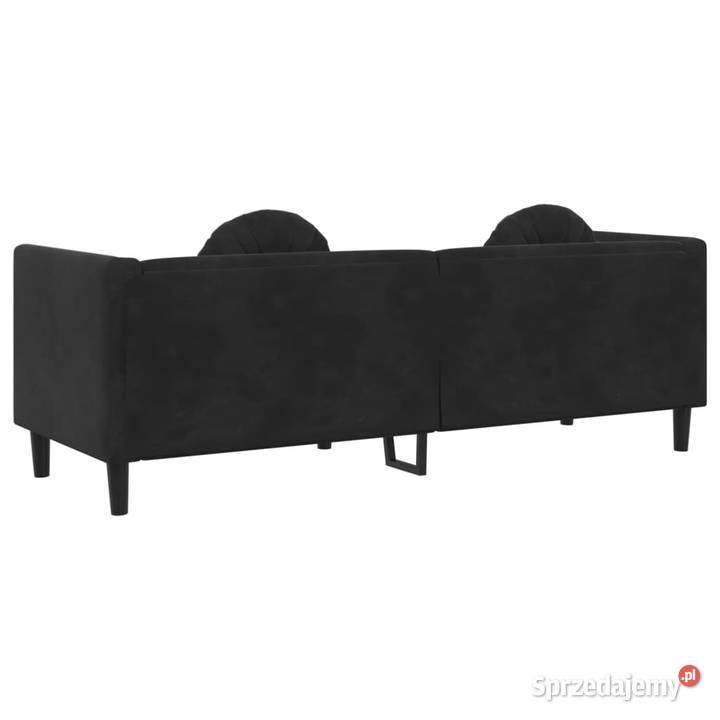 Sofa 3osobowa z poduszkami czarna aksamit Warszawa