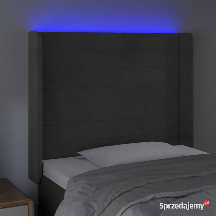 Zagłówek do łóżka z LED ciemnoszary 93x16x118128 Warszawa
