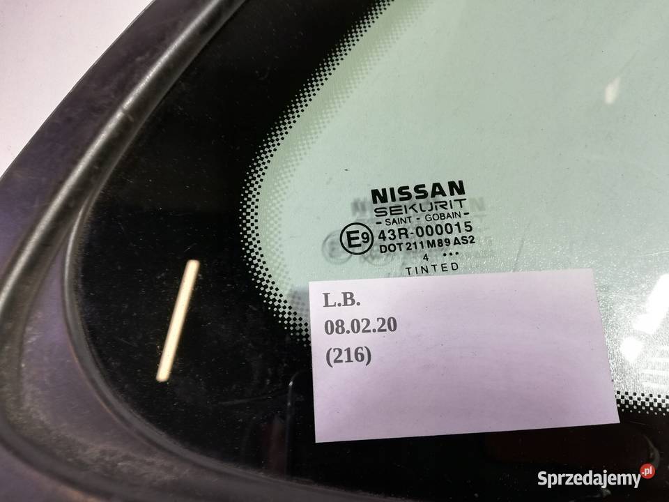 SZYBA KAROSERYJNA PRAWY TYŁ NISSAN ALMERA TINO Karoseria Nowy Tomyśl