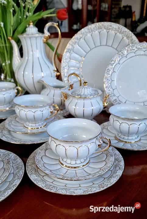 MiśniaMeissen XForm serwis kawowy 6osób z dużym Porcelana i szkło lubelskie Nałęczów