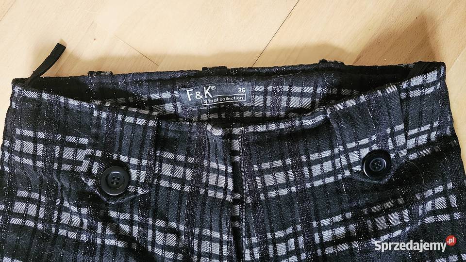 Spodnie w kratę FK 36 na niską osobę Kraków