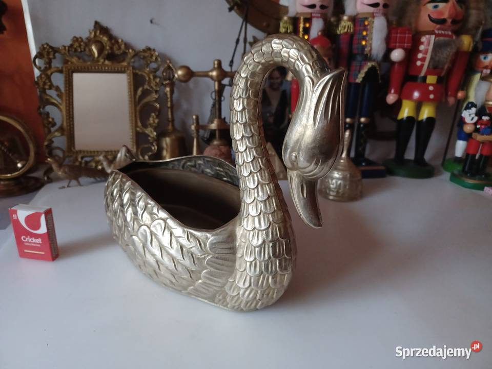 Mosiężna żardiniera łabędź Doniczki i osłonki