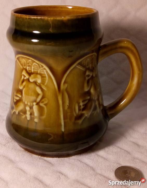Porcelanowy szkliwiony Kufel brązowy 125 Rogoźnik