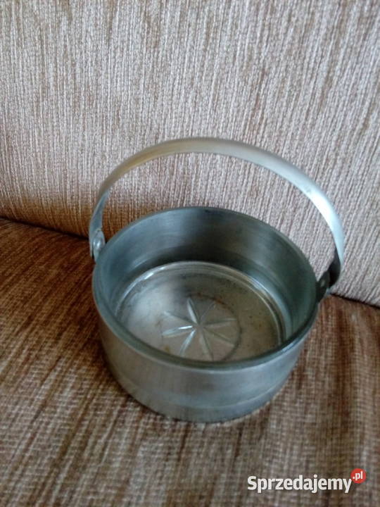 Prl cukiernica koszyczek metal szklo