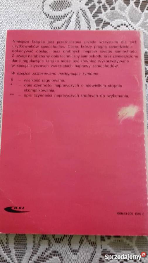 Książka sam naprawiam samochód DACIA Radzyń Podlaski sprzedam