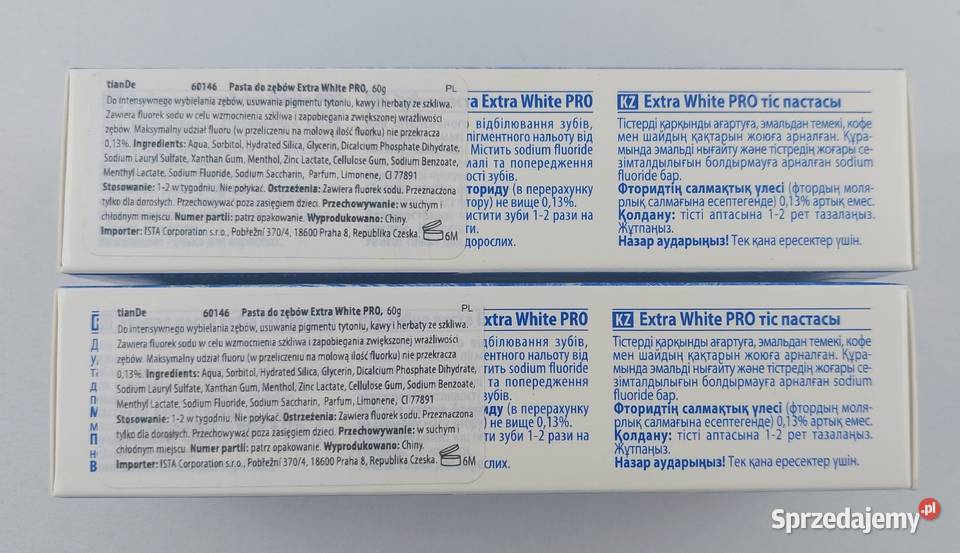 Pasta do zębów White PRO 2 x 60g tianDe wielkopolskie Poznań