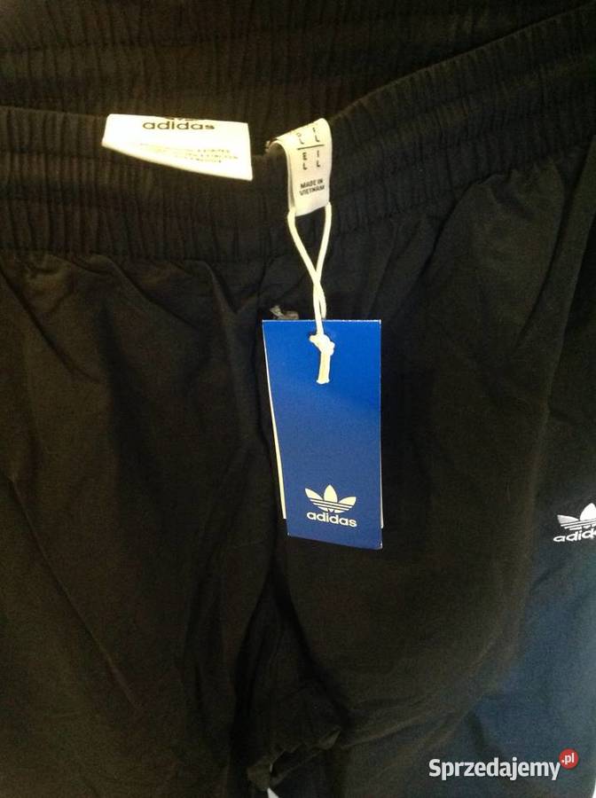Spodnie Nylonowe Męskie Adidas L Trzy Paski Nowa Sól