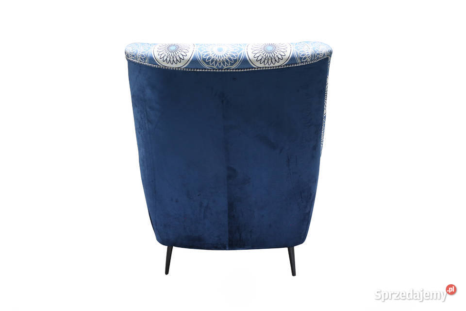 Fotel Uszak Kominkowy Patchwork Skandynawski Kazimierz Biskupi