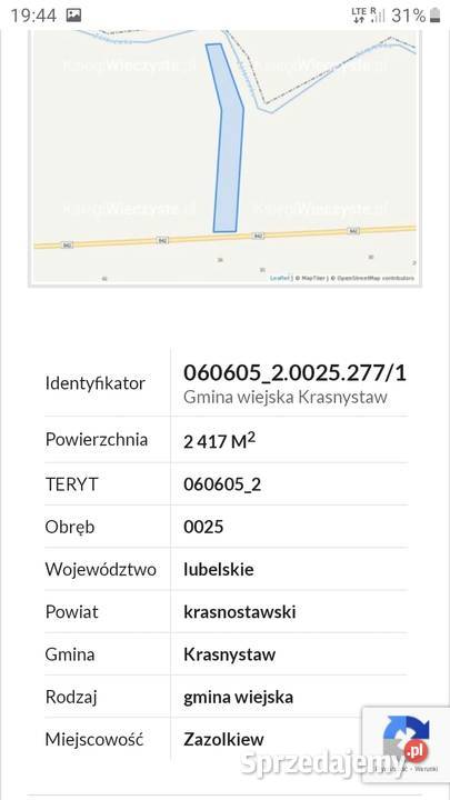 Sprzedam działkę rekreacyjną łąka rzece Grunty i działki Krasnystaw