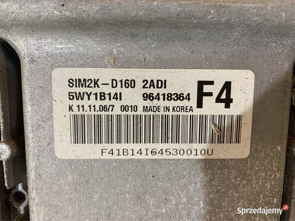 96418364 komputer sterownik silnika Chevrolet Szczecin