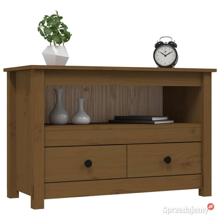 Szafka pod TV miodowy brąz 79x35x52 lite drewno Warszawa