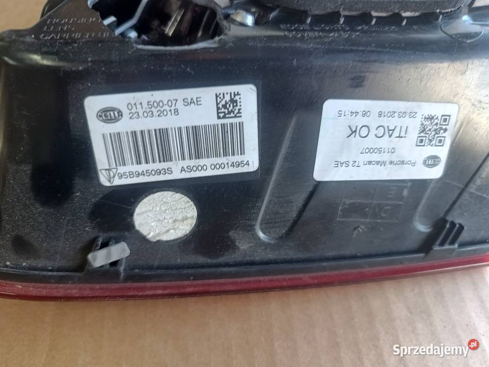 LAMPA LEWY TYŁ PORCHE MACAN GTS 18 95B945093S pomorskie Banino