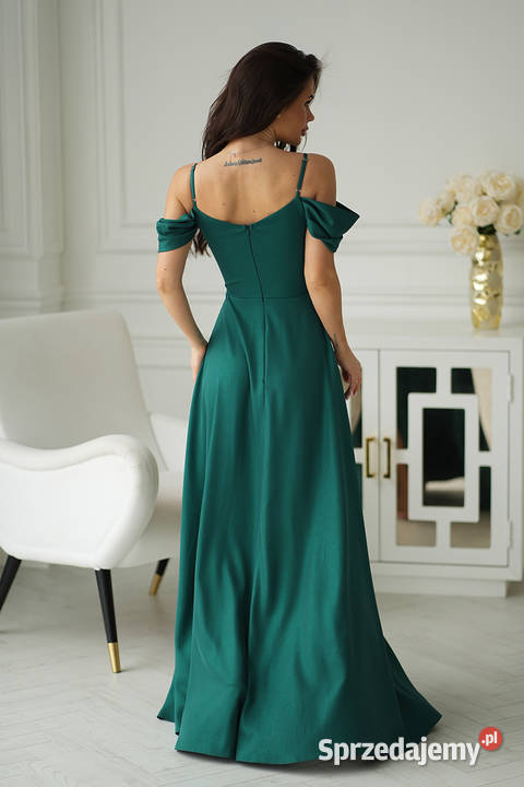 Suknia brokatowa sukienka wieczorowa rozcięcie dolnośląskie Jelenia Góra