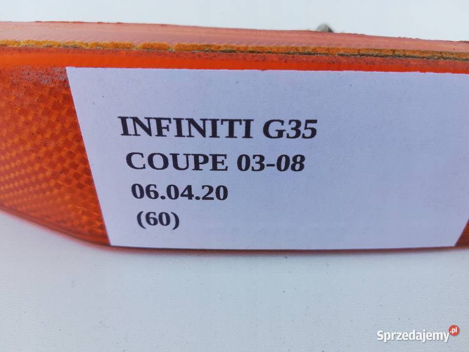 ODBLASK ZDERZAKA PRAWY LEWY TYŁ INFINITI G35 Nowy Tomyśl