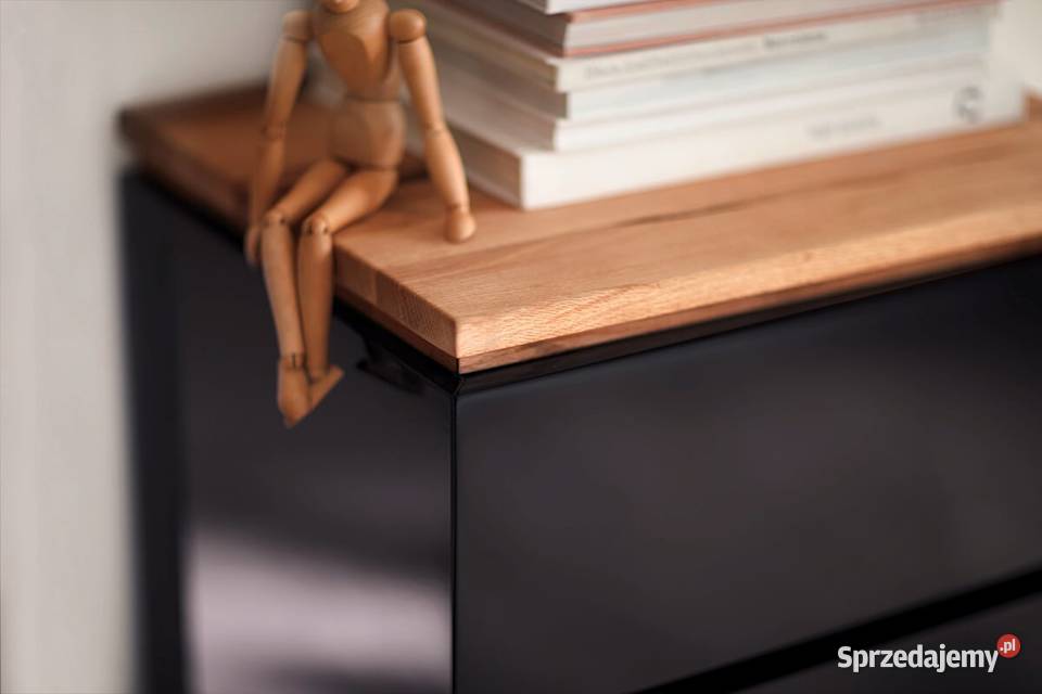 Chiara komoda długa czarny połysk lakier drewno Meble sprzedam