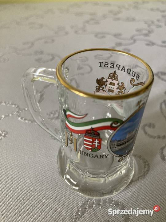 Kufel Mini Vintage Budapest Dekoracyjny Hungary przezroczysty