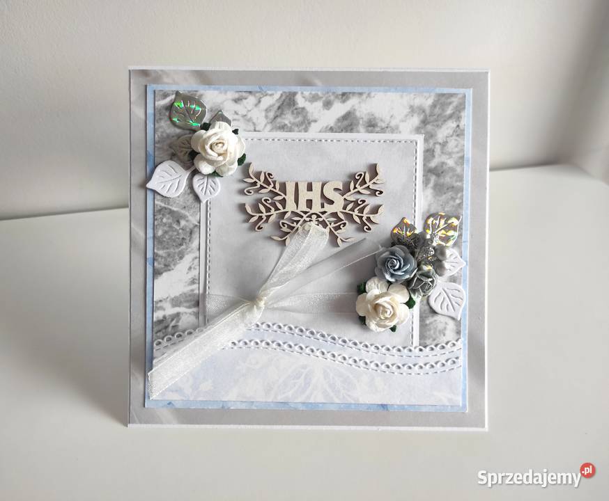 Kartka ręcznie robiona Komunia Święta łódzkie Łódź