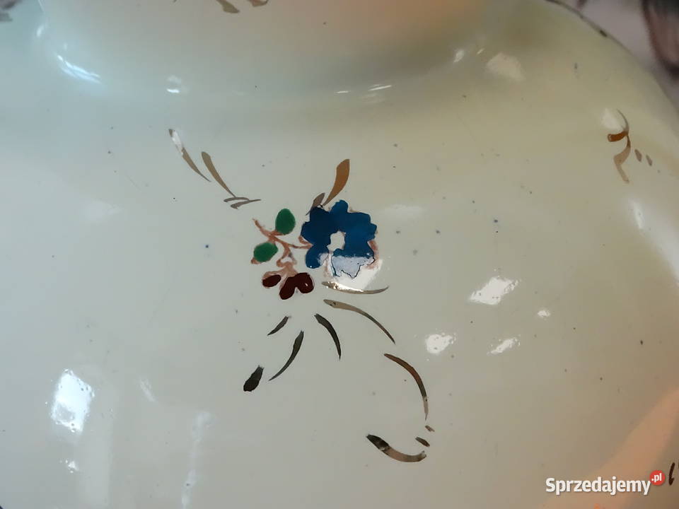 Elegancki wazon ceramiczny vintage retro motyw Biłgoraj