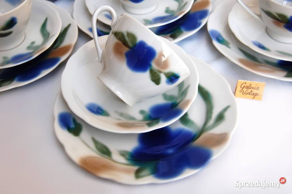 Porcelana Ćmielów Feston serwis do kawy ręcznie Lublin