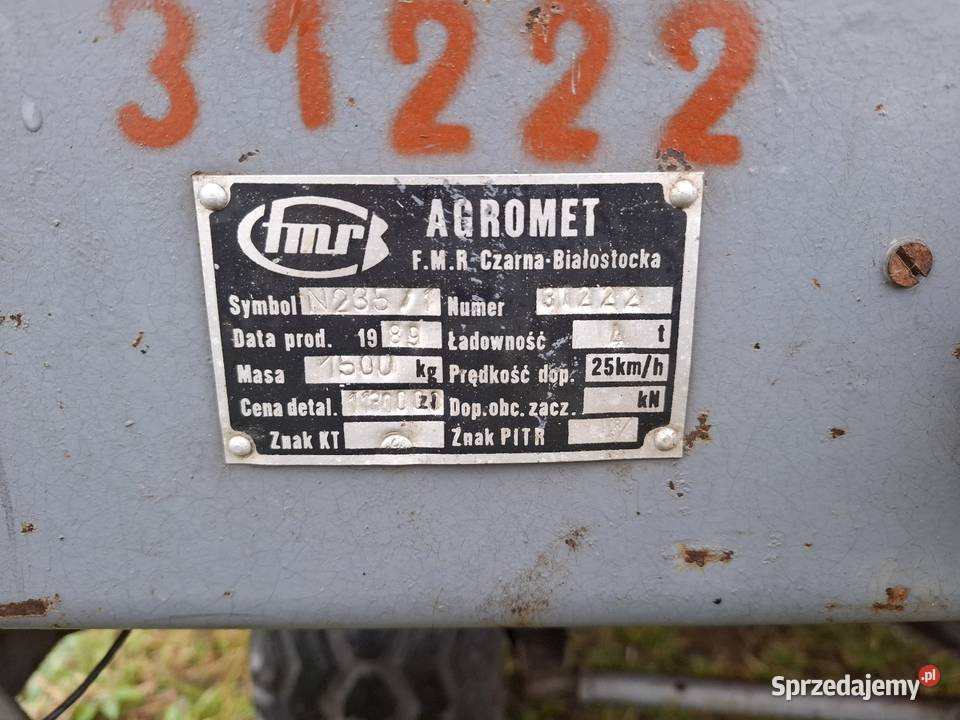 Rozrzutnik obornika CzarnaBiałostocka 4t Radom