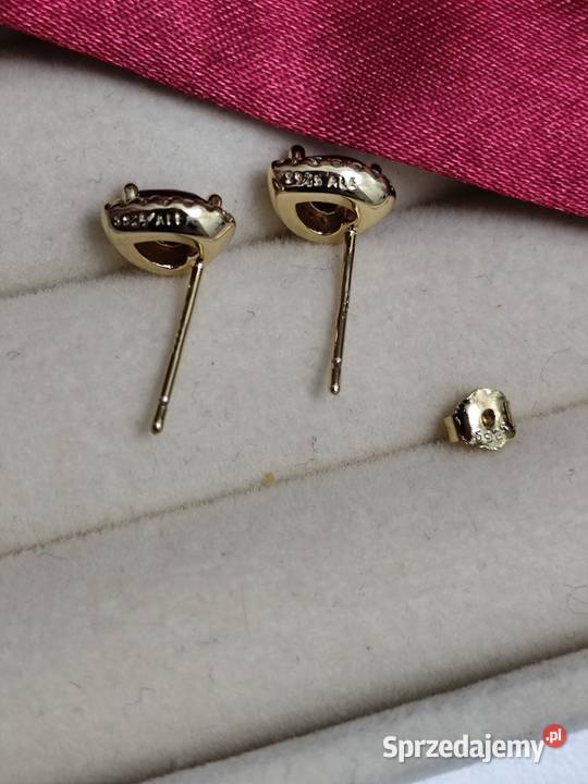 Kolczyki Pandora z głęboko czerwonym sercem Kolczyki Zgierz