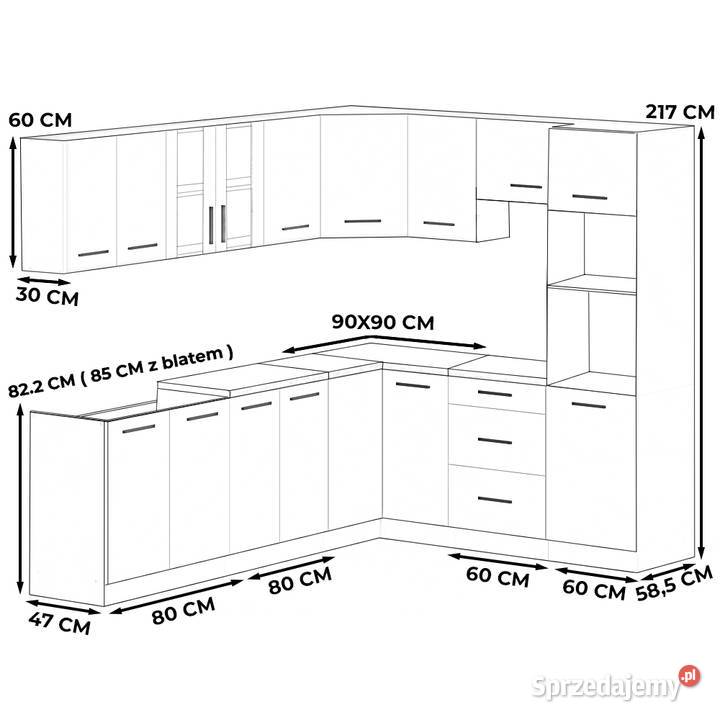 Kuchnia 46m Marra Narożna Modułowa Blat Duża 145cm Elbląg