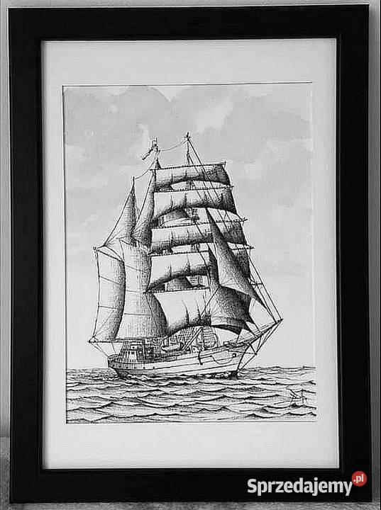 Obraz narysowany Żaglowiec 21x3017x23 autora Gdynia
