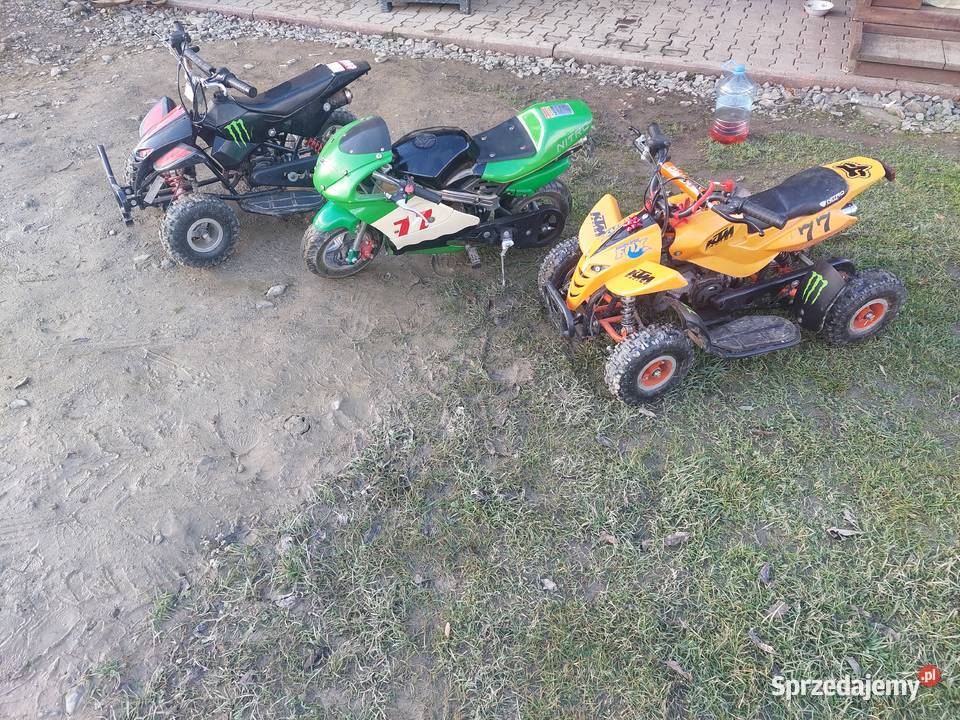 Pakiet 3 pocket bike quad 50 ścigacz 50 dzieci Pozostałe małopolskie Mszana Dolna