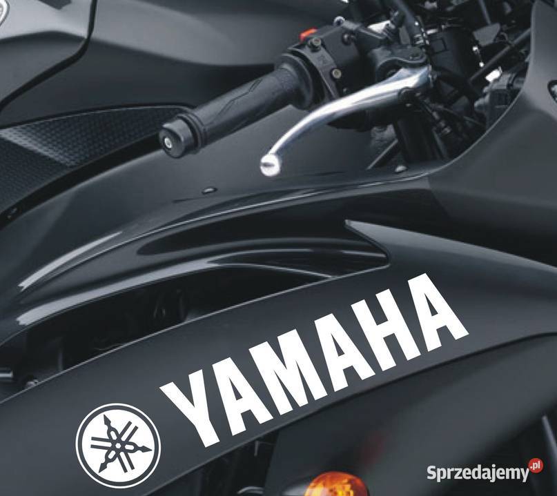 YAMAHA 23x45 białe naklejki na motocykl Kraków