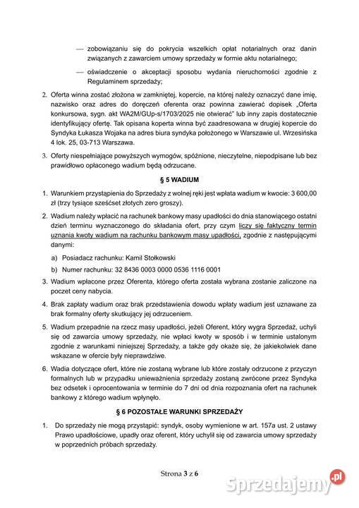Syndyk sprzeda lokal niemieszkalny w Siedlcach Siedlce sprzedam