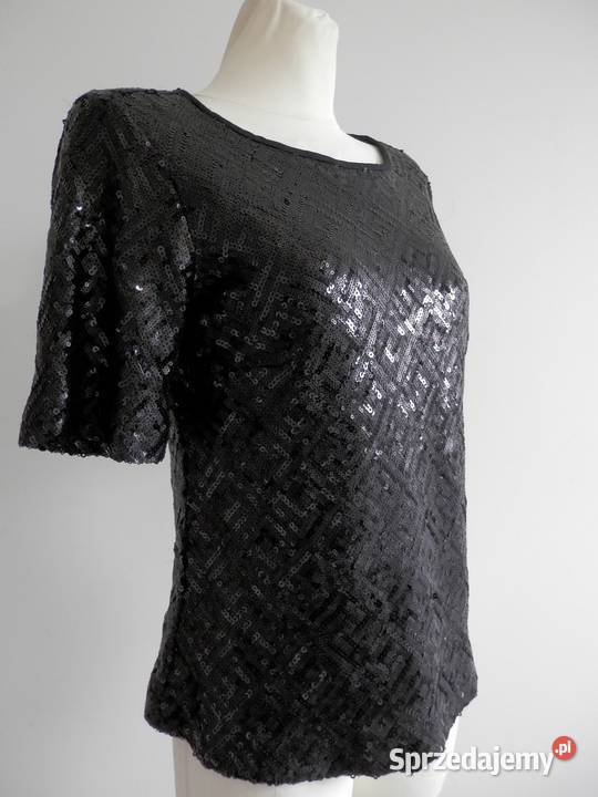 Bluzka Cekinowa Czarna Wieczorowa Balowa Bluzki i koszule Łomża