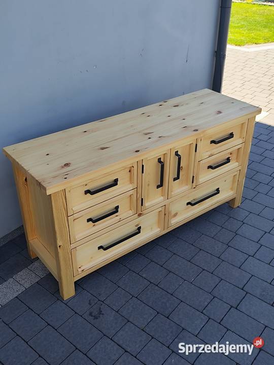 Komoda drewniana 150x48x75 Naturalne drewno Zduńska Wola sprzedam