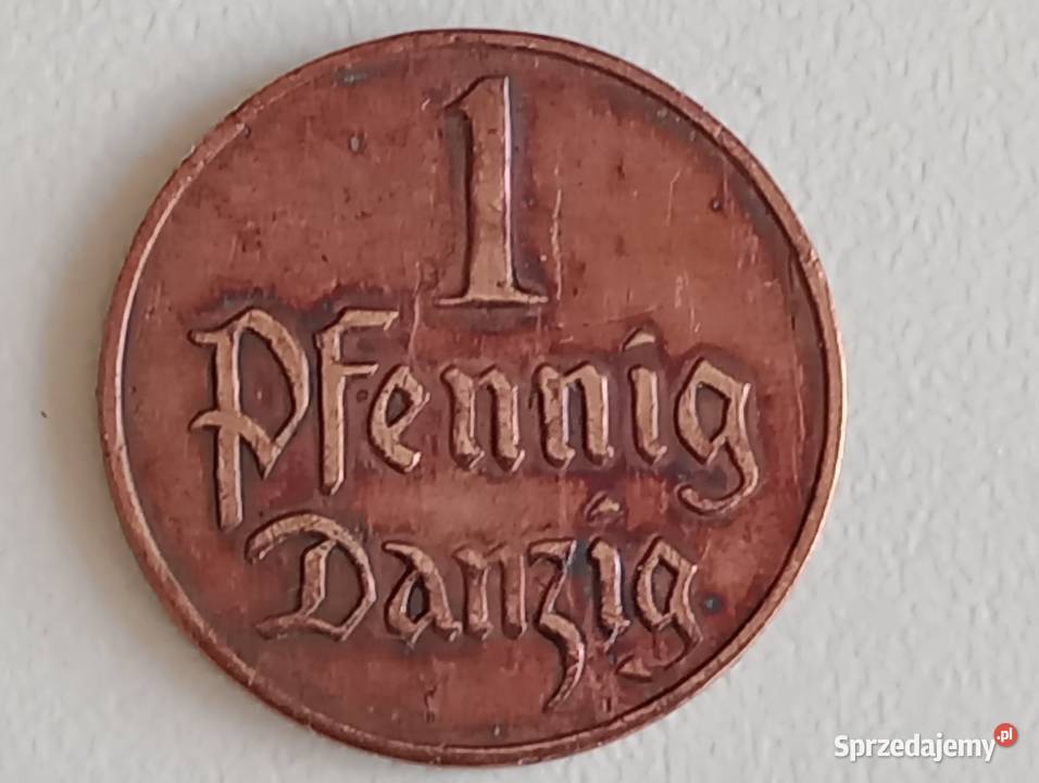 Moneta 1 pfennig 1923r Wolne miasto Gdańsk Proof wielkopolskie Mosina