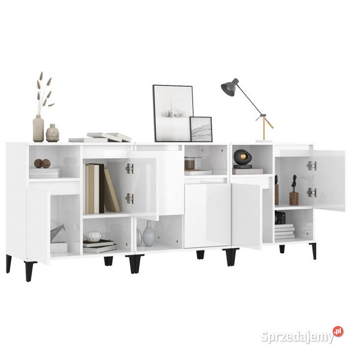 Komody 3 biel z połyskiem 60x35x70 WM3185745 mazowieckie Warszawa