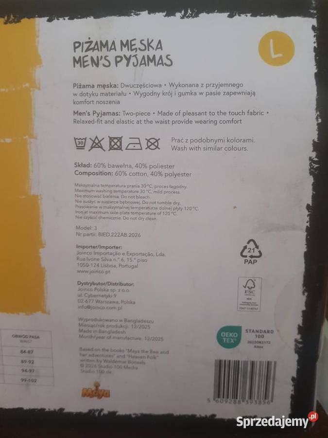 Piżama męska rozmiar L mazowieckie Warszawa sprzedam