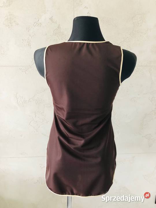 Brązowo kremowy fartuszek kuchenny fartuch 36 S