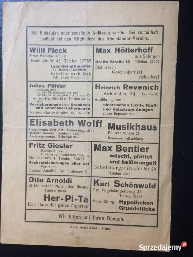 327 Dokument Niemiecki Antyki, Sztuka, Kolekcje Szczecin sprzedam