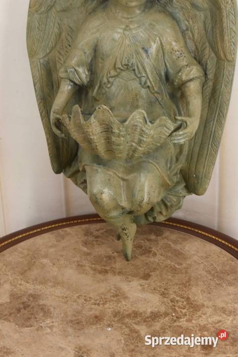 Kropilenica z Brązu Sakralna Figura Anioł Figura Kraków