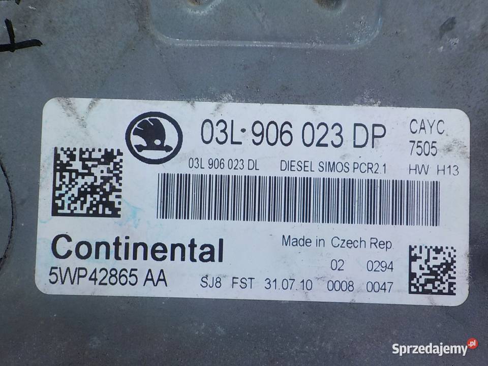 SKODA FABIA II 16 TDI 10r HB 5D sterownik mazowieckie Suków