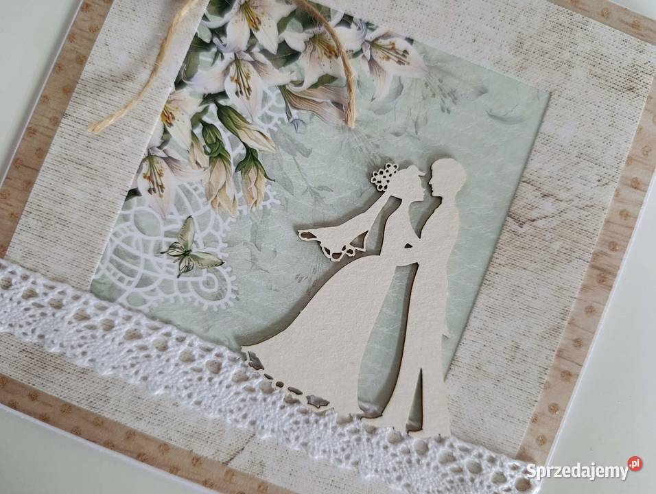 Kartka ręcznie robiona na Ślub handmade 3 łódzkie Łódź sprzedam