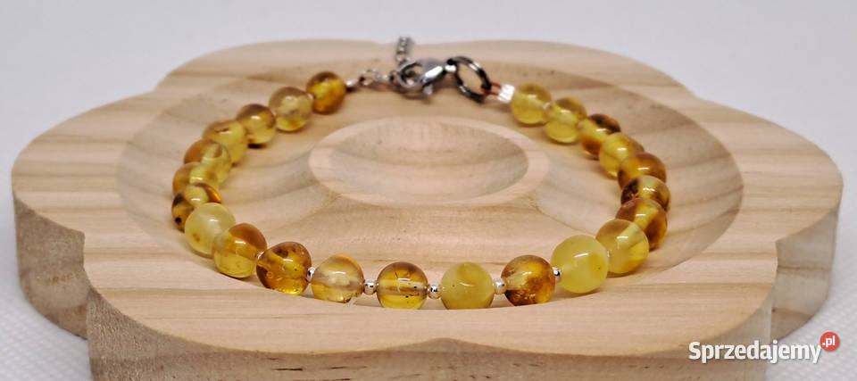 Bransoletka z bursztynu bursztyn bałtycki kulka Warszawa